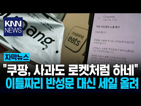 개인정보 유출보다 할인이 우선? 쿠팡, 사과문 지우고 세일 띄웠다 / KNN