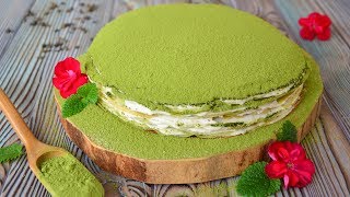Блинный ТОРТ с чаем МАТЧА ☆ Блины на молоке.