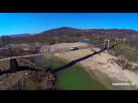 Podul de lemn de la Viperesti filmat din Drona