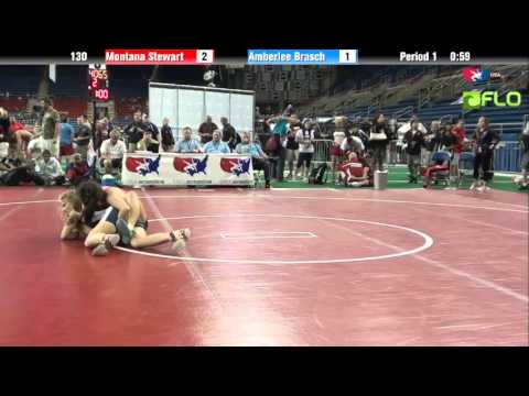 Junior WM 130 - Montana Stewart (Texas) vs. Amberlee Brasch (Washington)