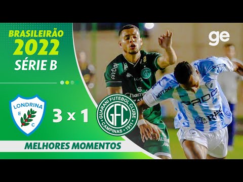 Gols e lances de Londrina x Guarani
