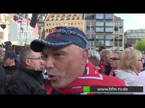 Aufstiegsfeier von RB Leipzig am 16.05.2016, Interviews u. Stimmung vom Tag "EINS"