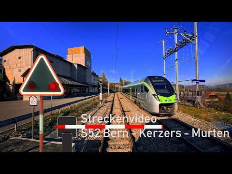 Führerstandsmitfahrt / cab ride S52 Bern - Murten 🚃 BLS RABe525 NINA  ☀️