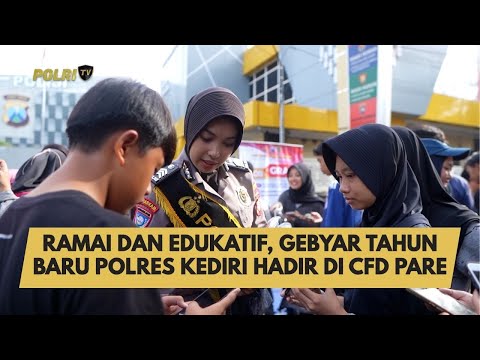 RAMAI DAN EDUKATIF, GEBYAR TAHUN BARU POLRES KEDIRI HADIR DI CFD PARE