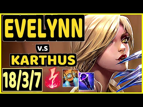 EVELYNN vs KARTHUS - 18/3/7 KDA JUNGLE CHALLENGER GAMEPLAY - EUW