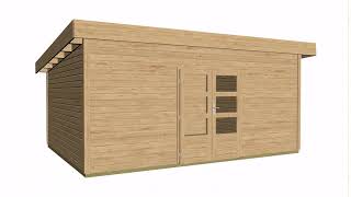 KARIBU Gartenhaus Northeim 6, Fichtenholz ca. 40 mm, Pultdach