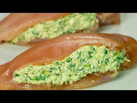 Si prepara in 10 minuti! Petto di pollo farcito con formaggio e verdure. | Saporito.TV
