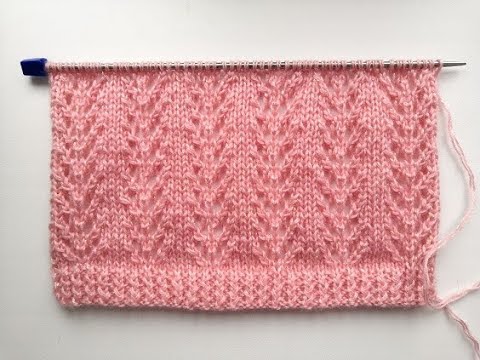 Красивый и простой ажурный узор спицами для вязания джемпера, кардигана, свитера