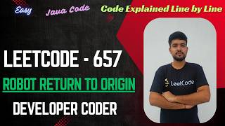 YouTube video 'Robot Return to Origin | LeetCode 657 | Java Code | Developer Coder'