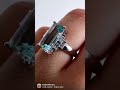 Art Deco Inspired Unique 14K White Gold Genuine Diamond u0026 Aquamarine Ring