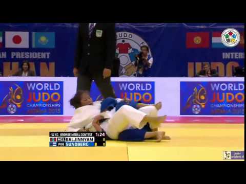 Judo 2015 Grand Prix Ulaanbaatar: Baljinnyam (MGL) - Sundberg (FIN) [-52kg] bronze