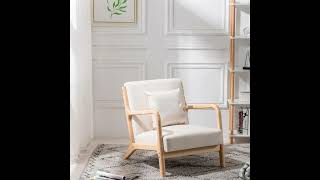 Arm Chair Mid-Century Upholstered Accent Chair Beige #furnituredesign #homedecor #shorts
