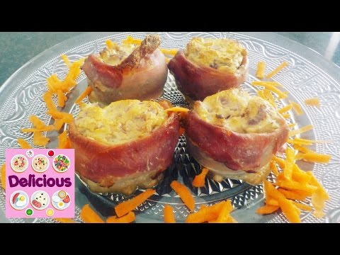 Stuffed Mushrooms with ham and cheese - Mushrooms appetizer recipe - Delicious