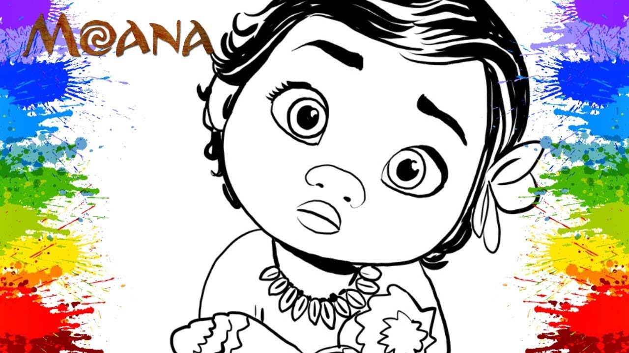Colorindo Bebê Moana - Um mar de aventuras 2017 Pinturas Desenho animado Pintar Princesa da Disney