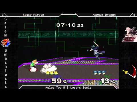 [Melee|07-05-15] Losers Semifinals: Saucy Pirate (Fox) VS Magnum Dragon (Sheik, Marth)