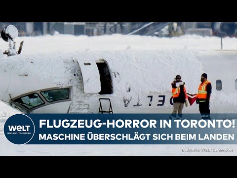 BRUCHLANDUNG IN TORONTO: US-Flugzeug überschlägt sich – 17 Verletzte, Ursache noch unklar!