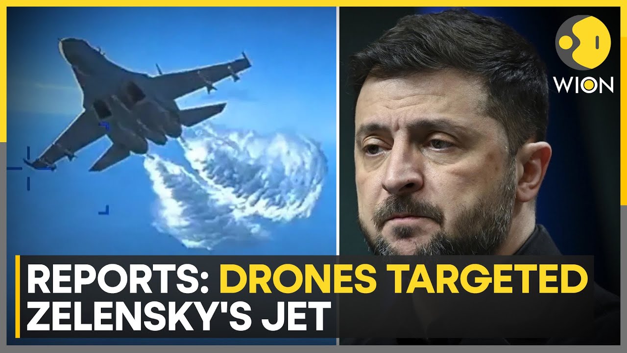 Ukraine: Four Unidentified Military-style Drones Fly Towards Zelensky's Plane | WION News