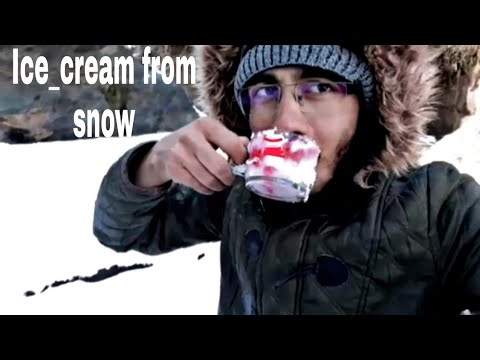 Make a ice-cream from snow vlog by Saboor Hanan