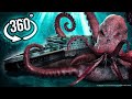 360 Shark Attack and Dive to Titanic Wreck and Kraken  | VR 360 Video 4k ultra hd