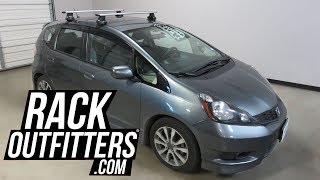 2009 to 2013 Honda Fit with Thule Rapid Traverse AeroBlade Roof Rack Crossbars