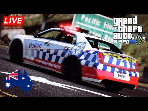 GTA 5 - NSW Police Mod - Fictional Chrysler 300C Highway Patrol (Play GTA as a cop mod for PC)