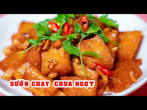 SƯỜN CHAY CHUA NGỌT -  theo cách này thì hao cơm quá !!.