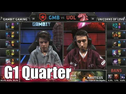 Gambit Gaming vs Unicorns of Love | Game 1 Quarter Finals S5 EU LCS Spring 2015 | GMB vs UOL