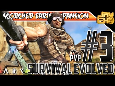 ARK SCORCHED EARTH XB1 PVP SERVER EP 3 - EARLY GAME TIPS!