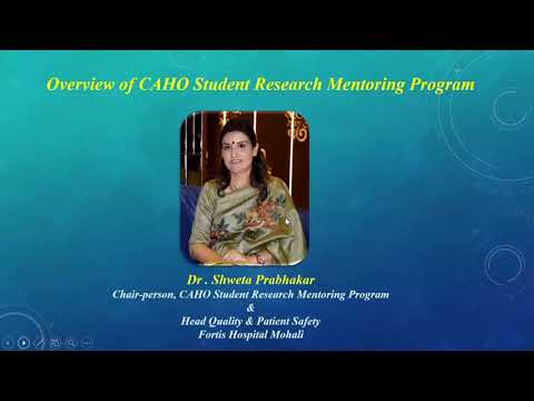 CAHO Webinar : Session-1: Basics Of Medical Research
