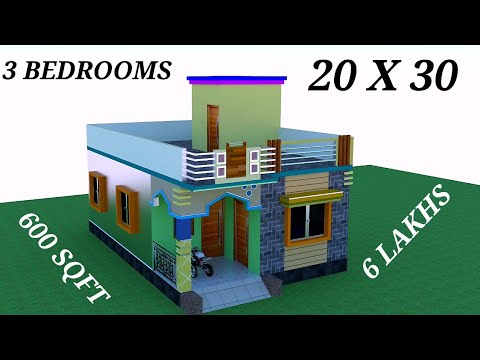 सबसे अच्छा 3 बैडरूम वाला घर का नक्शा 20 X30 में !! 20X30 house plan with 3 Bedrooms !! 20x30 naksha