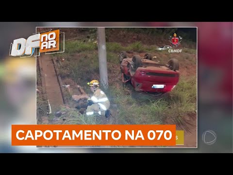 Capotamento mata uma pessoa e fere outra, em Águas Lindas de Goiás | DF no Ar
