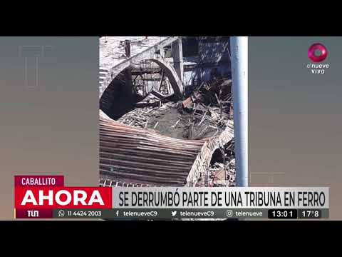 Se derrumbó parte de la tribuna del estadio de Ferro y hay un amplio operativo