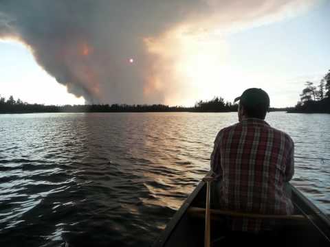 Paddling in the shadow of the Pagami Creek Fire, Boundary Waters Canoe Area Wilderness, September 2011