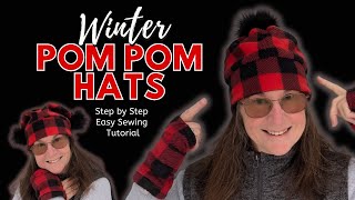 It's Sew Easy! Stylish Pom Pom Hats. Step by Step Tutorial