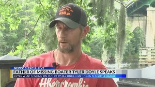 Father of missing boater Tyler Doyle speaks to media for first time since son went missing in Januar