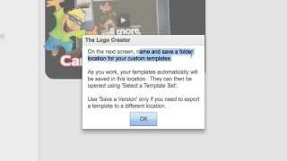 Saving a logo with The Logo Creator