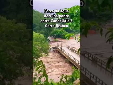 Força da água derruba ponte entre Candelária e Cerro Branco #chuvas #riograndedosul