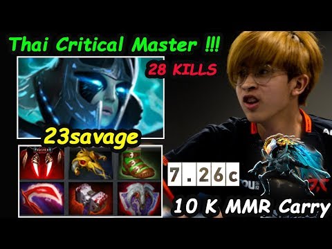 Fnatic 23savage [Phantom Assassin] Thai Critical Master 10KMMR Carry vs Mikoto dota 2 7.26c Gameplay