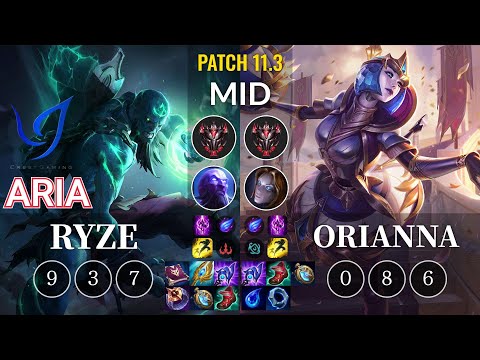 CGA Aria Ryze vs Orianna Mid - KR Patch 11.3