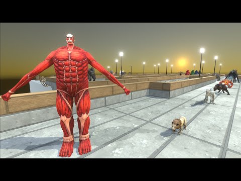 = NEW UNIT! COLOSSAL TITAN VS GODZILLA DEATH RUN  - Animal Revolt Battle Simulator