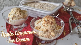 No-Churn Apple Cinnamon Ice Cream w/ Crumble | No Machine, No Condensed Milk | Sorvete Maçã e Canela