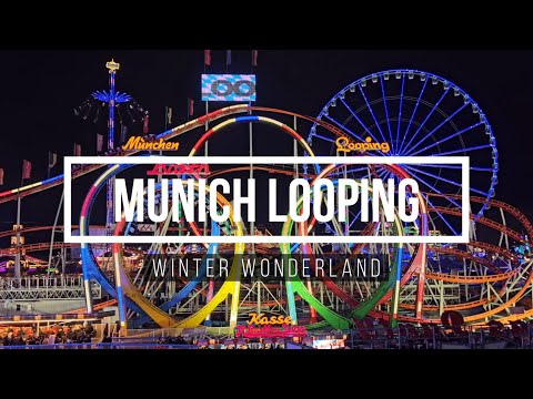 Munich/Olympia Looping Front Row POV Hyde Park Winter Wonderland - Largest Travelling Roller Coaster