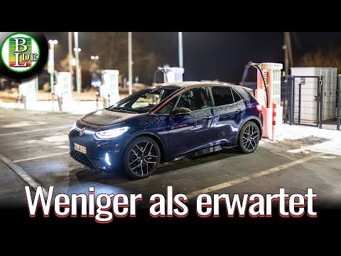 VW ID.3 GTX Performance Fire & Ice | Winter-Reichweitentest bei 130 km/h (−7 °C)