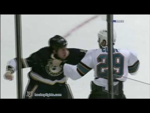 Ryane Clowe vs B.J. Crombeen Dec 18, 2010