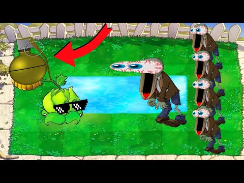 Zombies Can Pass 9999 Cabbage Pult | Plants vs Zombies | Survival : Pool
