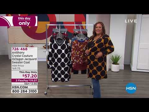 Antthony Crystal Couture Octagonal Jacquard Sweater Coat