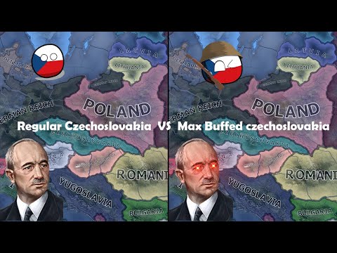 Max Buffed Czechoslovakia vs Regular Czechoslovakia | Double Timelapse (HOI4 AI Only)