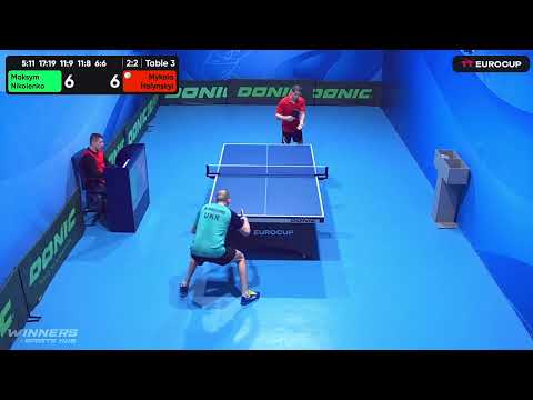 13:40 Maksym Nikolenko 2-3 Mykola Halynskyi 24.04.2023 TT Euro.Cup Ukraine Star. Table 3