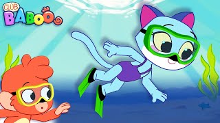 Katy and Baboo dive for Pearls, watch out for that Mosasaurus! | Dinosaurs for Kids