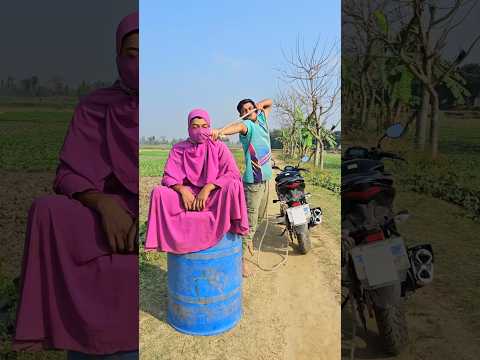 The girl is being pulled by a rope.#automobile #motorcycle